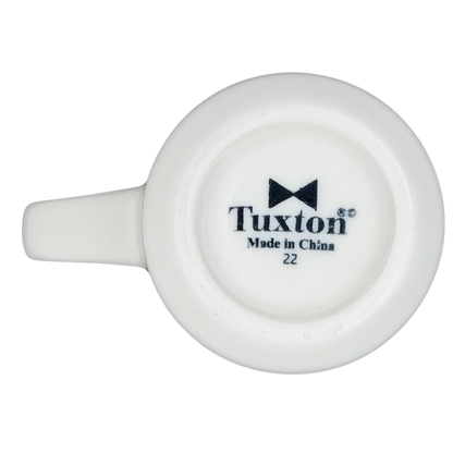 Bottom view of Tuxton vintage IHOP smiley mug showcasing the logo and quality design