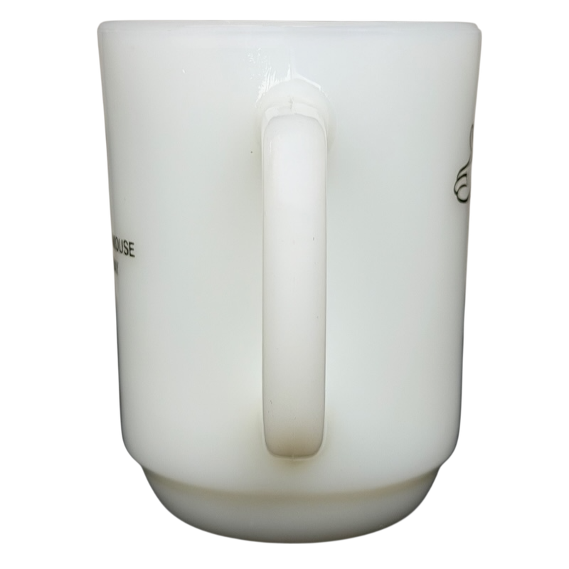 Vintage Mickey Mouse Pepsi milk glass mug featuring a classic design with a comfortable handle