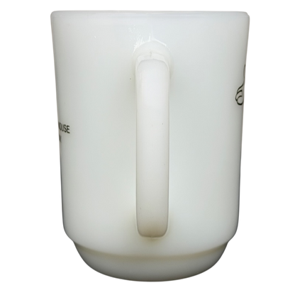 Vintage Mickey Mouse Pepsi milk glass mug featuring a classic design with a comfortable handle