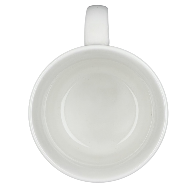 Interior view of Sandra Boynton Don't Let The Turkeys Get You Down vintage mug in white ceramic