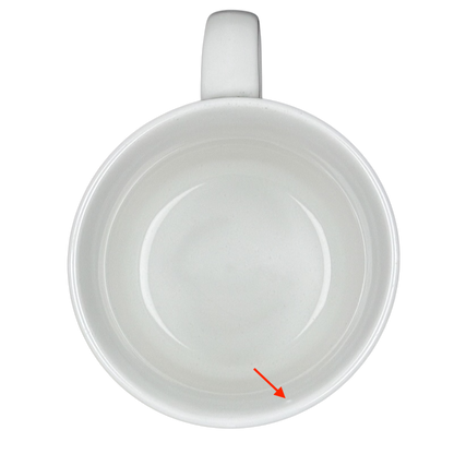 Top view of Sandra Boynton Don't Let The Turkeys Get You Down vintage mug with a smooth white interior