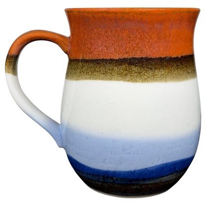 Vintage Otagiri loon mug with a unique brown, white, and blue color pattern