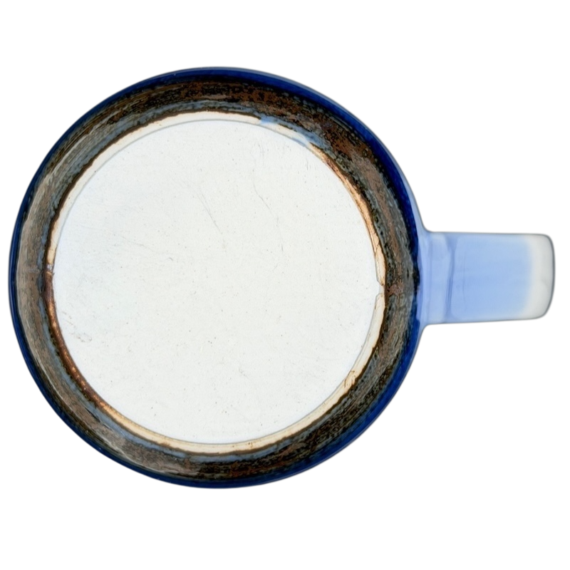 Vintage Otagiri loon mug with a blue rim and unique design for collectors and nature lovers