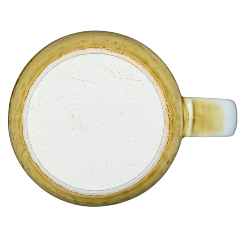 Bottom view of a vintage Otagiri roadrunner mug showcasing its unique design and craftsmanship