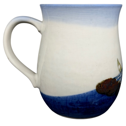 Vintage Otagiri sailboat mug featuring a scenic ocean view with a sailboat