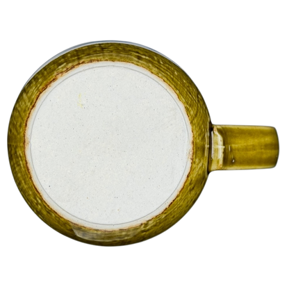 Top view of a vintage Otagiri seagull harbor mug with a smooth, glossy finish