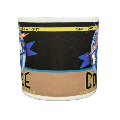 Westwood vintage Radio Brand coffee mug featuring a retro design and coffee branding