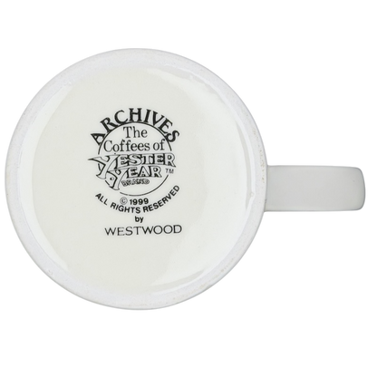 Bottom view of a Westwood vintage Radio Brand coffee mug with logo from The Archives of Yesteryear