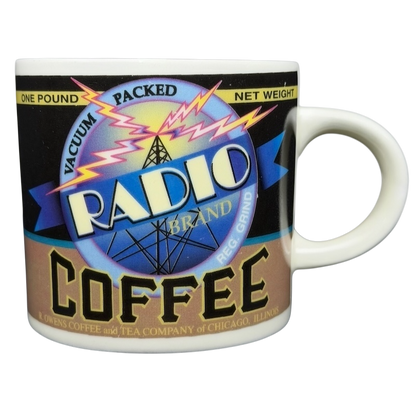 Westwood vintage Radio Brand coffee mug featuring retro radio design and vibrant colors