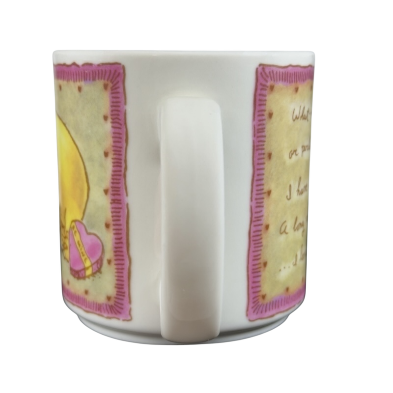 Disney vintage Winnie the Pooh Love Letter mug with heart design and handwritten message