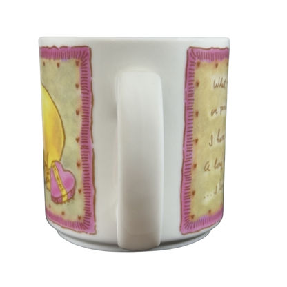 Disney vintage Winnie the Pooh Love Letter mug with heart design and handwritten message