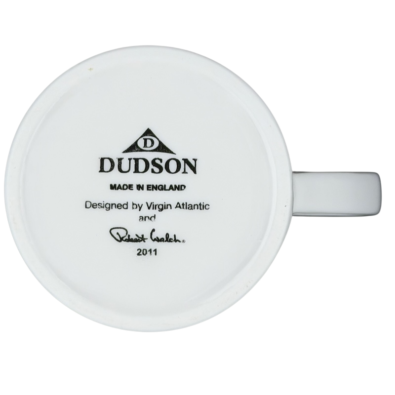 Dudson mug designed by Virgin Atlantic Robert Welch featuring a dual propeller design, made in England