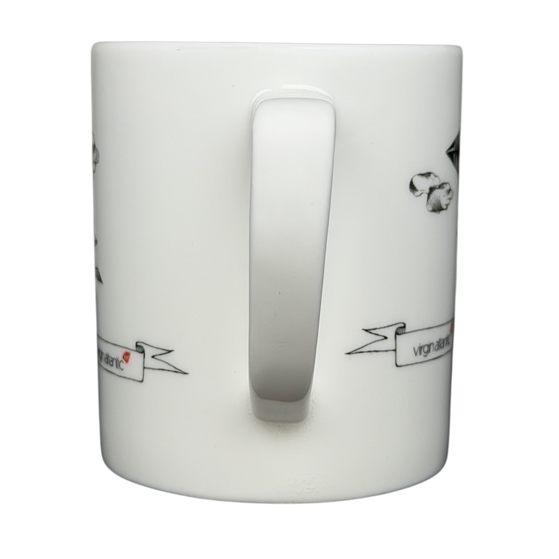 Virgin Atlantic Robert Welch Dual Propeller mug with a sleek white design and stylish handle