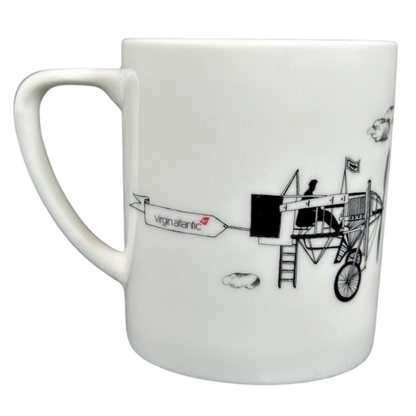 Virgin Atlantic Robert Welch flying machines mug featuring an elegant design of a vintage airplane