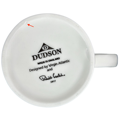 Dudson Virgin Atlantic Robert Welch flying machines mug featuring a classic white ceramic design