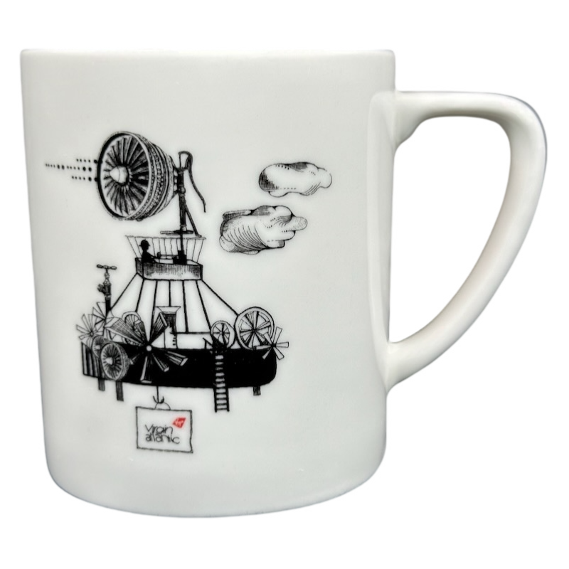 Virgin Atlantic Robert Welch flying machines mug featuring a unique design with aviation elements