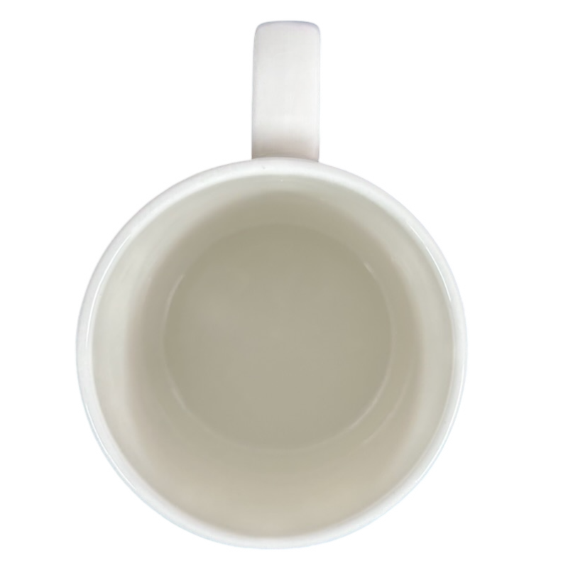 Inside view of the Virgin Atlantic Robert Welch flying machines mug, featuring a smooth ceramic finish