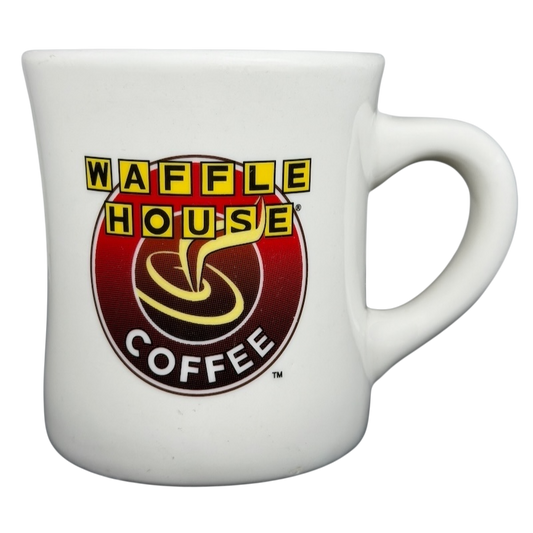 Tuxton Waffle House vintage coffee mug featuring iconic logo and warm colors