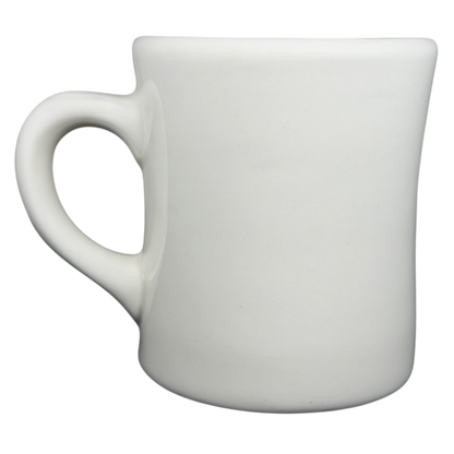 Tuxton plain white coffee mug designed for a retro Waffle House vintage coffee mug look