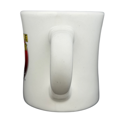 Side view of Tuxton Waffle House vintage coffee mug with smooth handle design