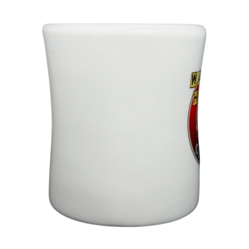 Tuxton Waffle House vintage coffee mug featuring classic logo design in white ceramic