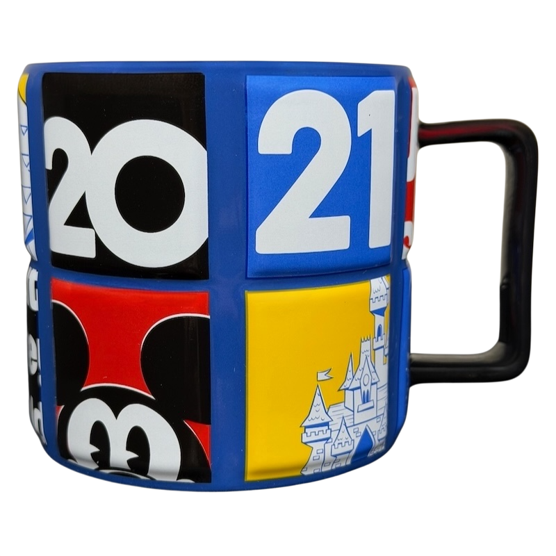 Walt Disney World 2021 Color Block Grid Mug with vibrant colors and Disney castle design