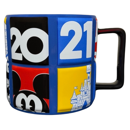 Walt Disney World 2021 Color Block Grid Mug with vibrant colors and Disney castle design