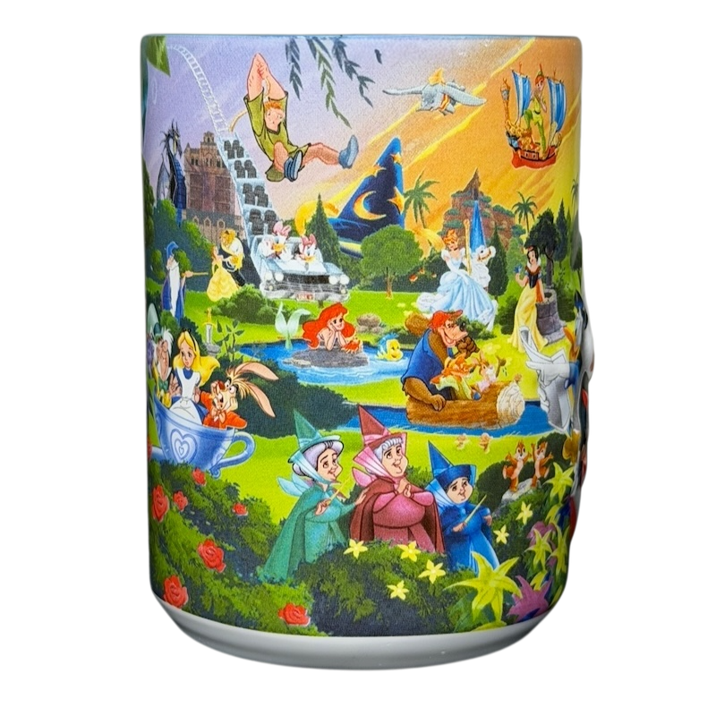 Colorful Walt Disney World Dad Mug Disney Parks featuring iconic characters and attractions
