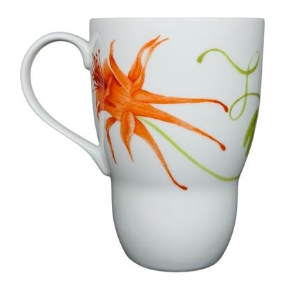 Lyrical Blooms Crysantha vintage Mug featuring vibrant floral design and elegant handle