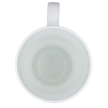 Lyrical Blooms Crysantha vintage Mug in clean white with a smooth interior, perfect for hot beverages