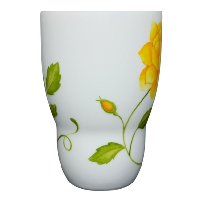 Lyrical Blooms English Rose vintage Mug with vibrant yellow floral design and elegant shape
