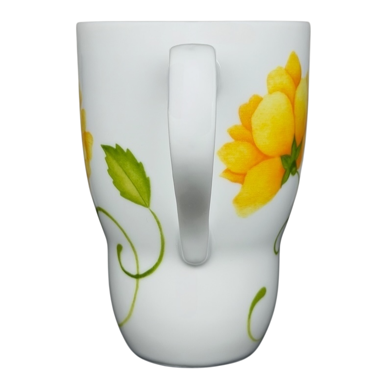 Lyrical Blooms English Rose vintage Mug with yellow floral design and elegant handle