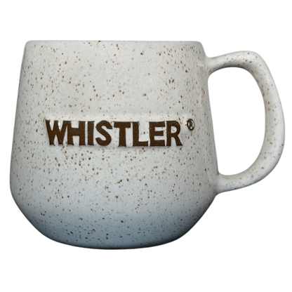 Whistler embossed speckled vintage mug with a large comfortable handle for coffee or tea lovers
