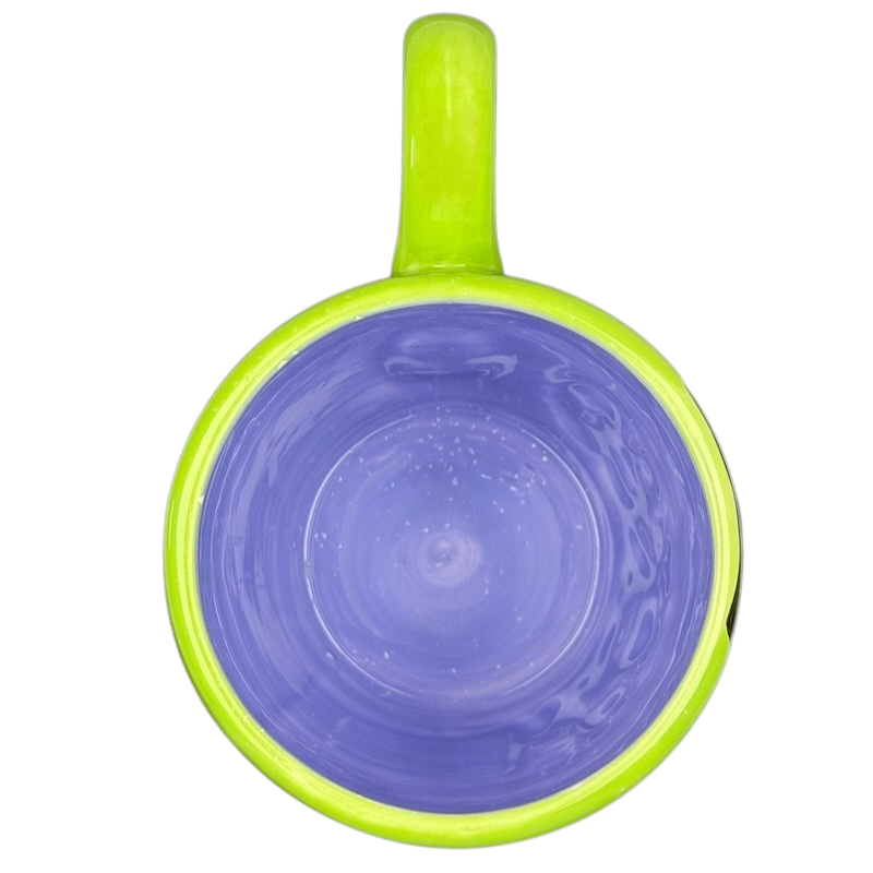 Wicked wizard of oz flying monkeys mug in green and purple with a glossy finish