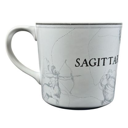 Williams Sonoma astrology mug featuring Sagittarius zodiac sign with centaur archer design