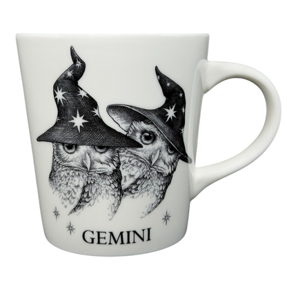 GEMINI Rory Dobner Astrology Mug Williams Sonoma featuring whimsical owl design with stars