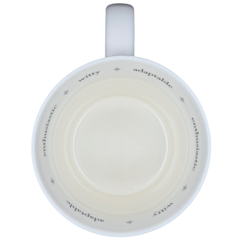 GEMINI Rory Dobner Astrology Mug Williams Sonoma in white with zodiac traits around the rim