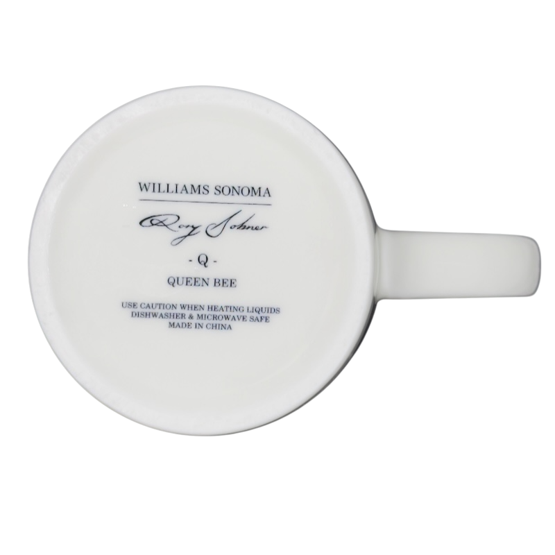 Queen Bee Rory Dobner Monogram Mug Williams Sonoma featuring elegant design and initials on the base