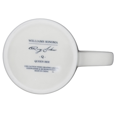 Queen Bee Rory Dobner Monogram Mug Williams Sonoma featuring a decorative design with initial Q