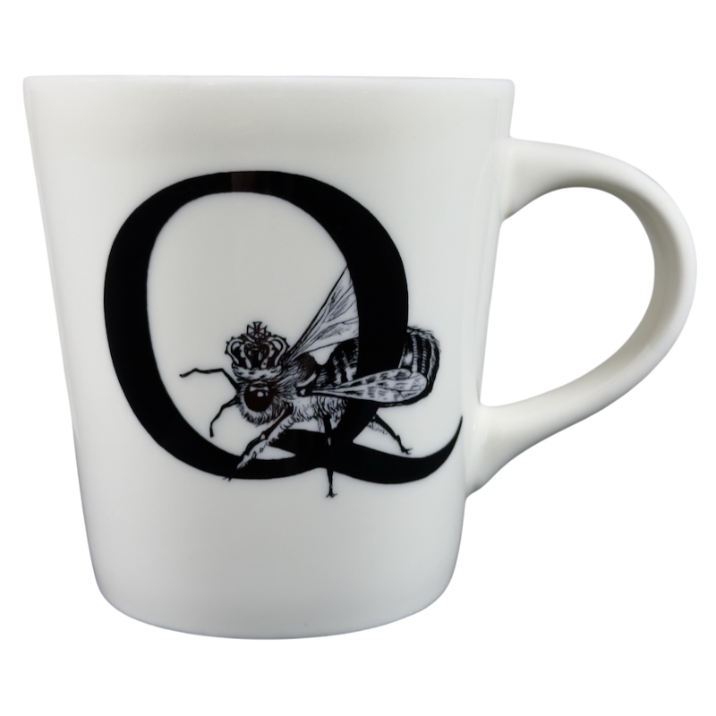 Queen Bee Rory Dobner Monogram Mug Williams Sonoma featuring a bee and letter Q design