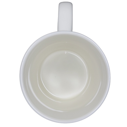 Inside view of the Queen Bee Rory Dobner Monogram Mug Williams Sonoma in white ceramic
