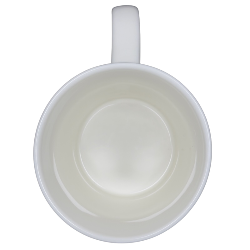Inside view of the Queen Bee Rory Dobner Monogram Mug Williams Sonoma with a smooth white finish