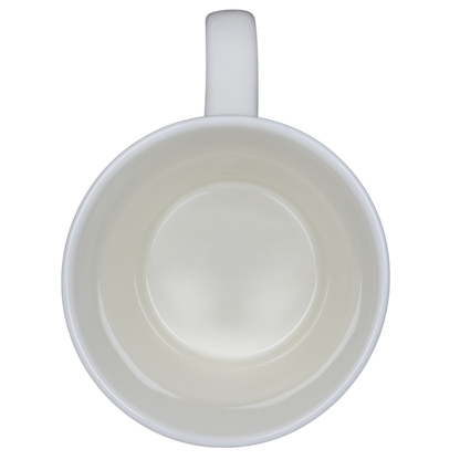 Inside view of the Queen Bee Rory Dobner Monogram Mug Williams Sonoma with a smooth white finish