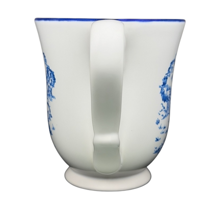 Disney Winnie the Pooh Eeyore footed collectible mug in blue and white design