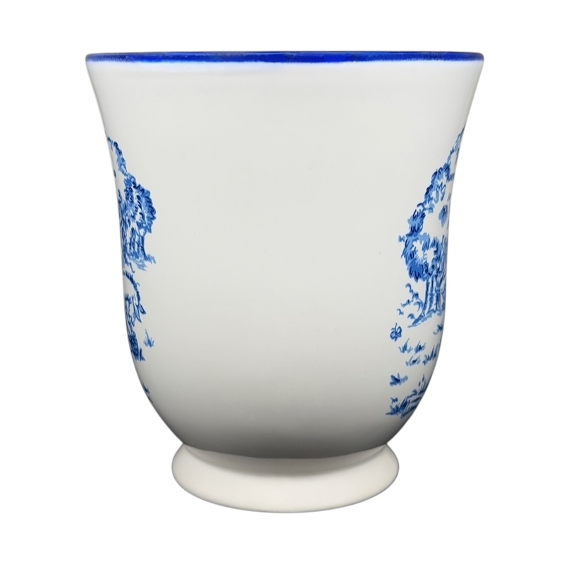 Disney Winnie the Pooh Eeyore footed collectible mug with blue floral design