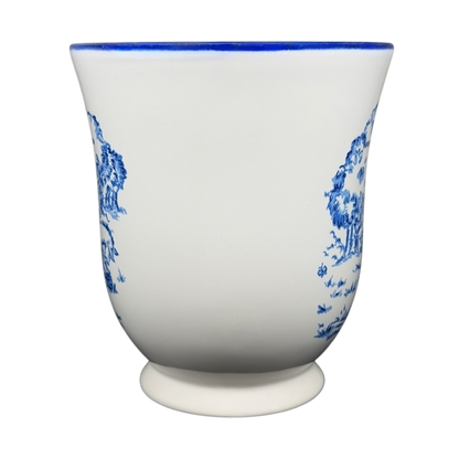 Disney Winnie the Pooh Eeyore footed collectible mug with blue floral design