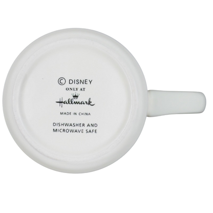 Bottom view of Hallmark Winnie the Pooh Good Friends mug, showcasing dishwasher and microwave safe features