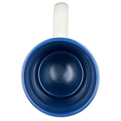 Inside view of a blue Winnie the Pooh Good Friends mug showing smooth finish and spacious design