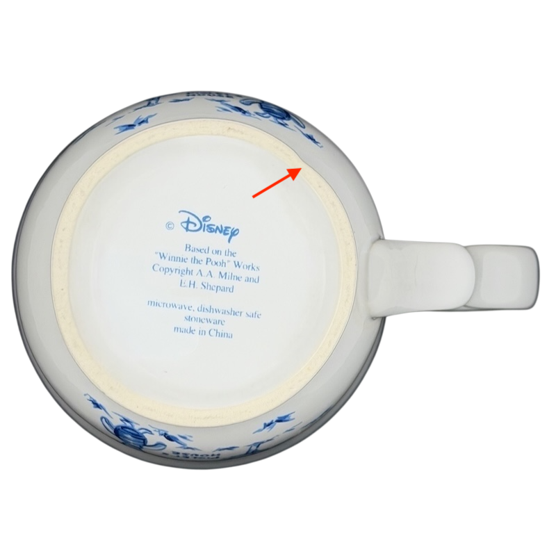 Bottom view of Disney Winnie the Pooh Piglet footed collectible mug with license details