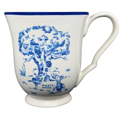 Disney Winnie the Pooh Piglet footed collectible mug featuring Piglet's house and tree design